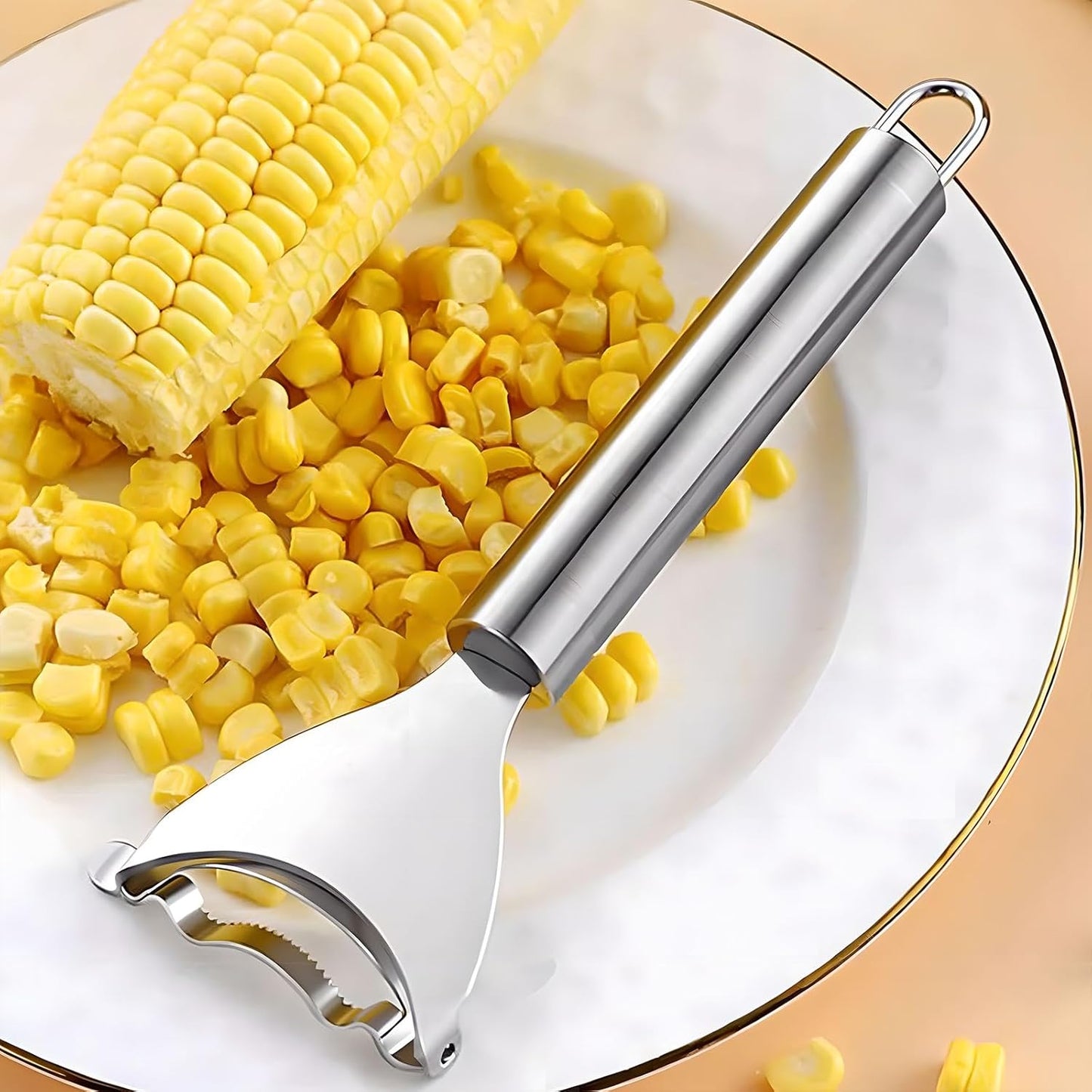 Upgrade 2 Pack Corn Peeler Stainless Steel Corn Cob Stripper Tool Corn Thresher from the Cob, Removes Corn Kernels From Corn Cobs In Seconds, Kitchen Gadget Set