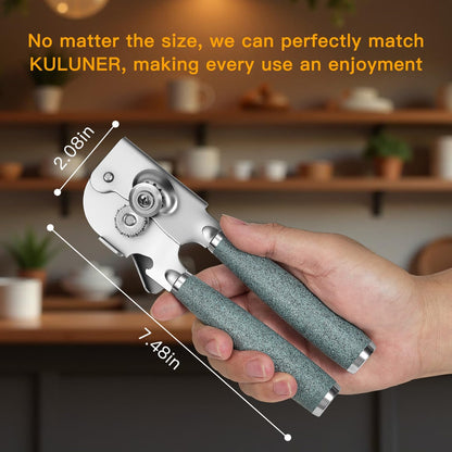 Upgraded Efficient Manual Can Opener - Selected Solid Wood Handle, Sharp and Smooth Blade Edge, Portable Design, Easy-Open Large Knob, Versatile for Various Bottle Caps（Rosewood）
