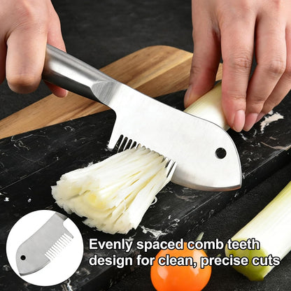 Stainless Steel Multi-Purpose Julienne Peeler, Vegetable Peeler and Julienne Slicer with Sharp Blade - Ergonomic Non-Slip Handle, Dishwasher Safe, 8.9 Inches for Vegetables and Fruit (1pcs)