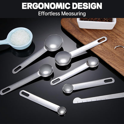 Tablespoon Measuring Spoons Set,7 PCS Metal Measuring Spoons,Stainless Steel Measuring Spoons for Cooking Bakeing
