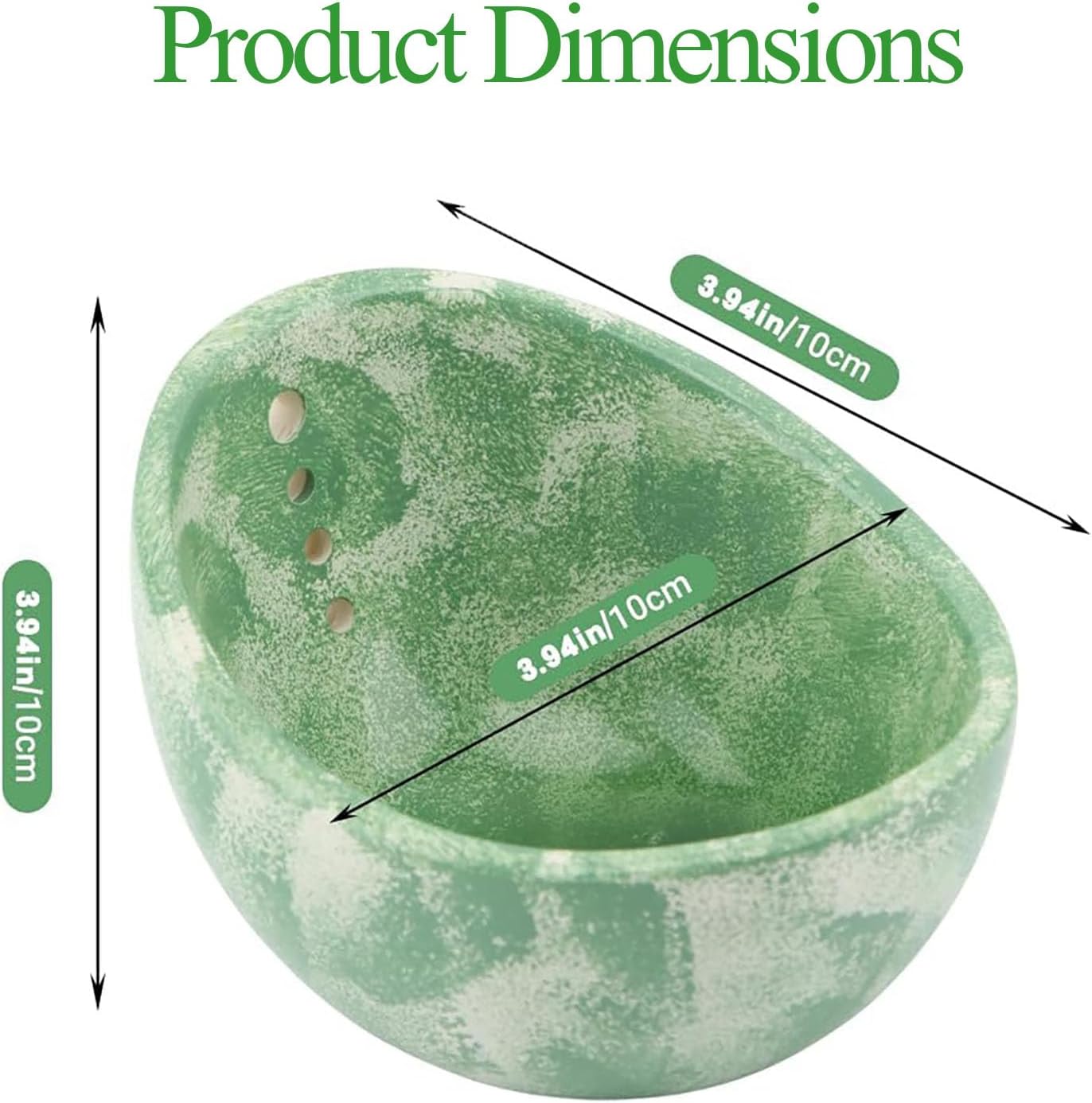 Ceramic Herb Stripper Bowl with Multiple Hole Sizes for Leaves and Stems, Small (white)