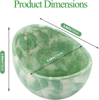 Ceramic Herb Stripper Bowl with Multiple Hole Sizes for Leaves and Stems, Small (white)