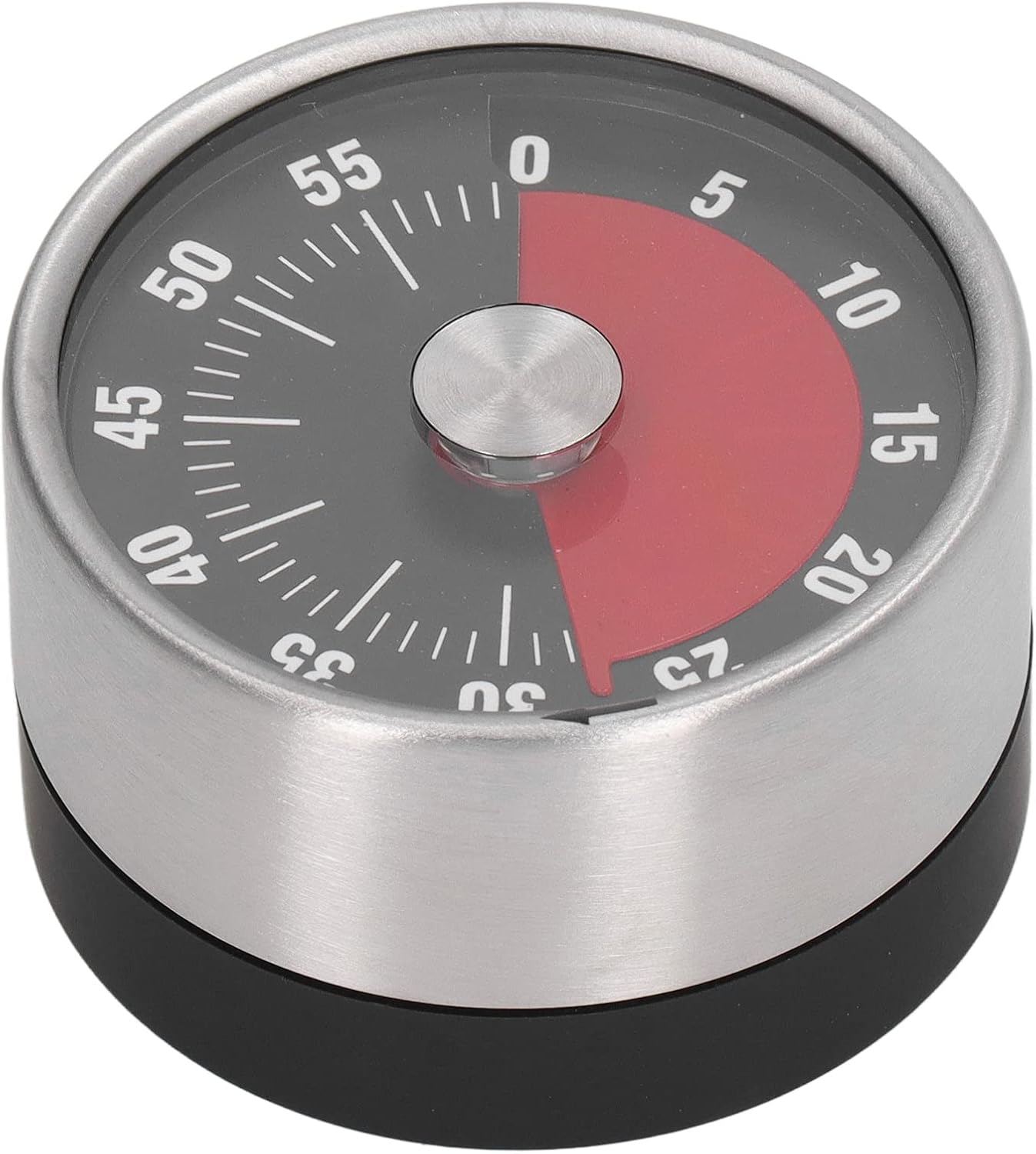 Minute Timer, Easy To Use High Accuracy Stainless Steel 70db Alert Magnet Design Magnetic Timer for Cooking(black)