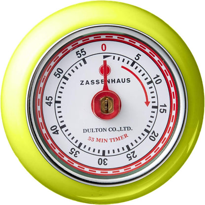 Zassenhaus Magnetic Retro 60 Minute Kitchen Timer, 2.75-Inch, Teal