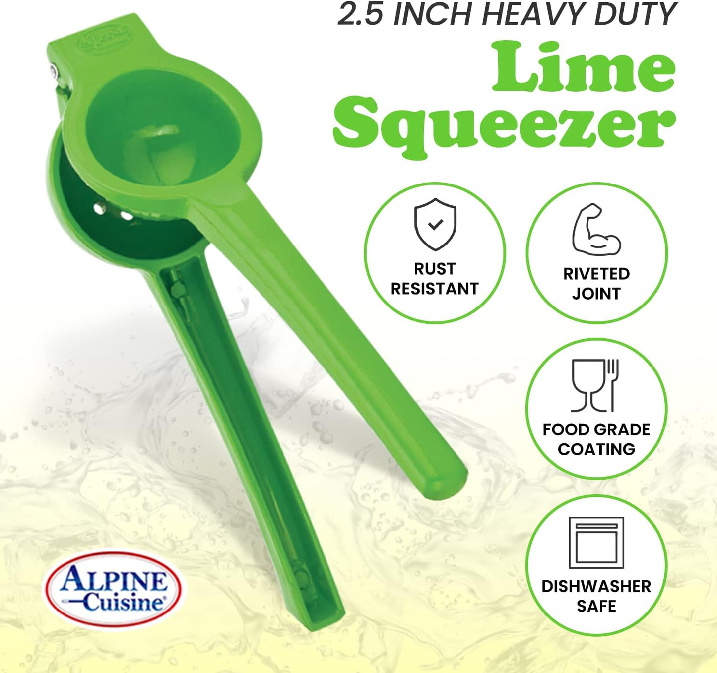 Alpine Cuisine Orange Squeezer with hook - Handheld Aluminum Citrus Juicer, Manual Citrus Juicer press, Orange & Lemon Press - Kitchen Tools and Gadgets for Making Fresh Juice - 9.1 x 3.5 Inches