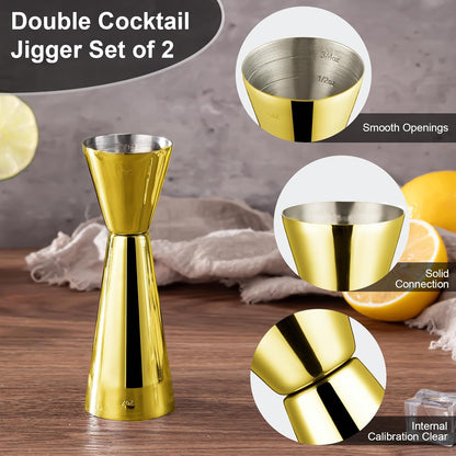 Briout Jigger for Bartending, Double Cocktail Jigger Japanese Premium 304 Stainless Steel Jigger 2 OZ 1 OZ with Measurements Inside