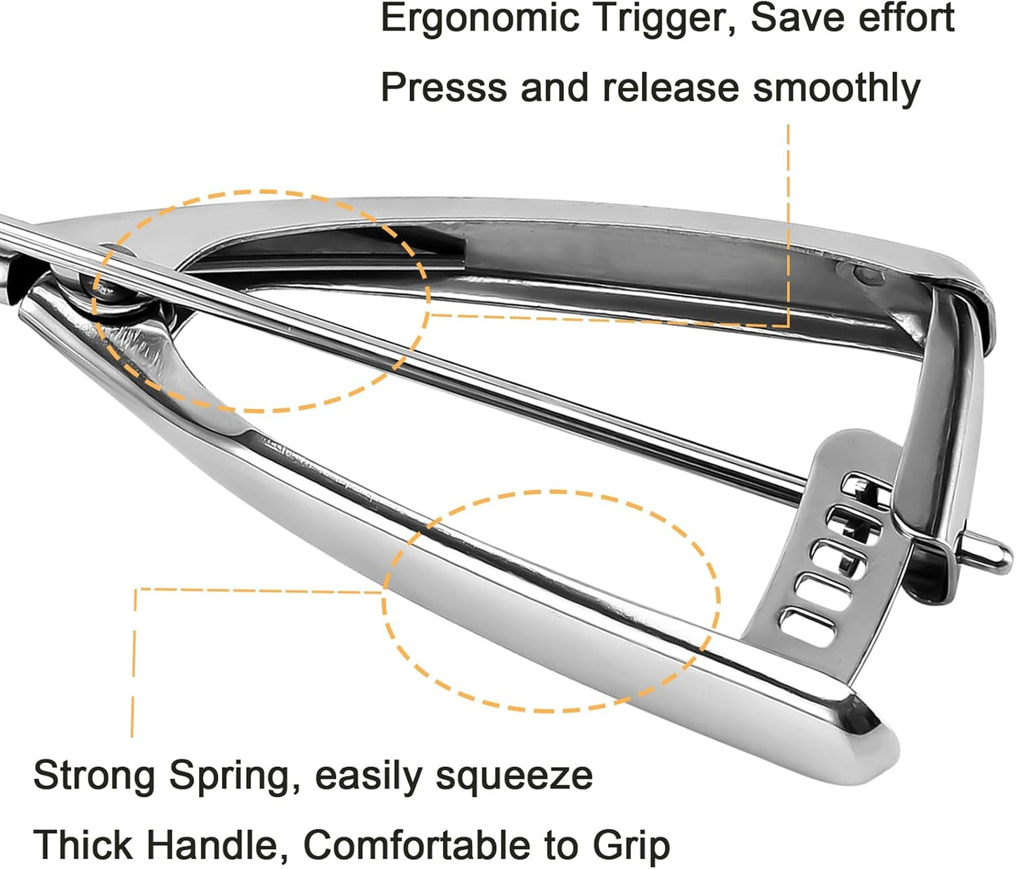 Saebye Medium Cookie Scoop, 2 Tbsp / 30ml / 1 oz, Size #40 Cookie Dough Scoop, Cookie Scoops for Baking, 1 25/32 inches / 4.5 CM Ball, 18/8 Stainless Steel, Secondary Polishing