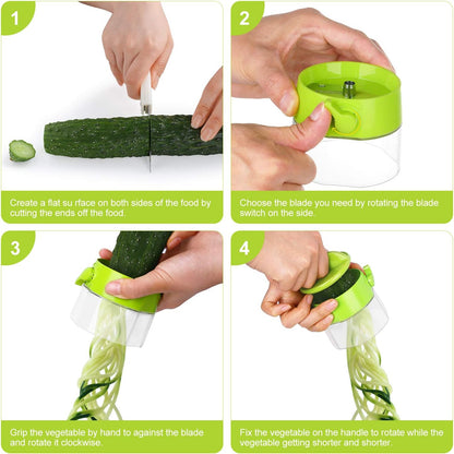 Spiralizer for Veggies, 4 in 1 Zoodles Zucchini Noodle Maker, Zucchini Spiralizer for Veggies Noodles