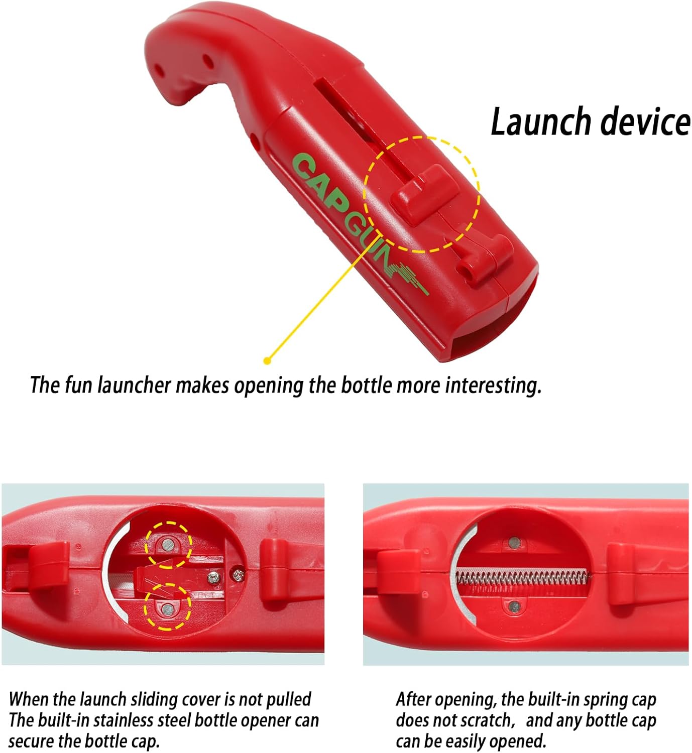 Bottle Opener,Fun Shooting Gun Creative Bottle Opener for Party Games, Family Parties, Outdoor Barbecue,Jar Opener for Weak Hands and Seniors with Arthritis