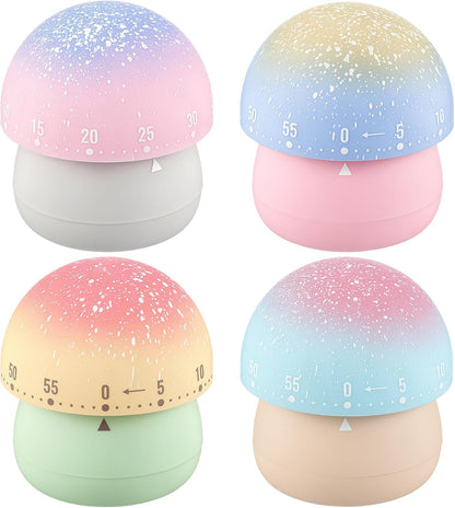 Amylove 4 Pieces Cute Kitchen Timer Animal Mechanical Manual Fox Raccoon Bear Wolf 60 Minutes Loud Alarm Egg Windup Timer for Adults Christmas Home Cooking Baking Fitness Beauty