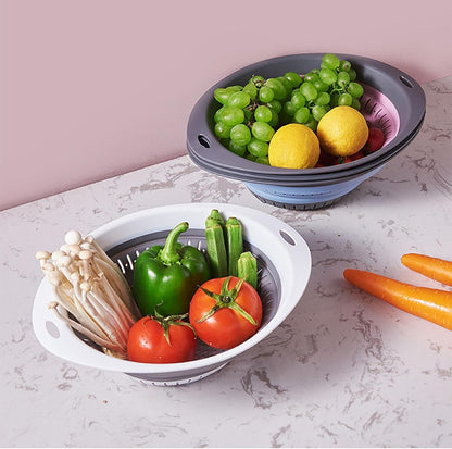 Generic Collapsible Colander and Strainer, Silicone Strainer Colanders Food Strainers, Heavy Duty Kitchen Drainer Basket, for Vegetable and Fruit, Kitchen Essentials (Light Purple)