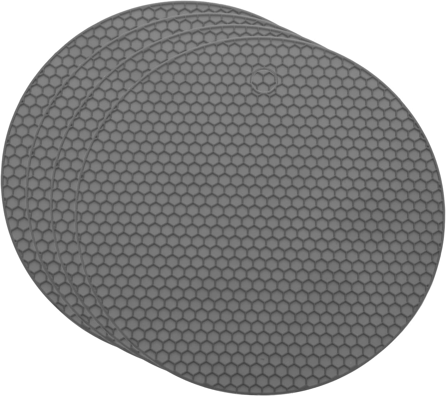 uxcell 4pcs Silicone Jar Opener Pads, 17.5cm/7" Texture Can Opener Multipurpose Round Bottle Lid Opener Non-Slip Coasters for Weak Hands Seniors Children, Black
