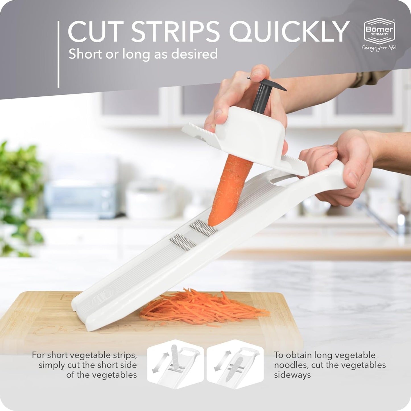 BORNER Roko PowerLine | Vegetable Grater Börner - Quality Made in Germany, Color:Orange