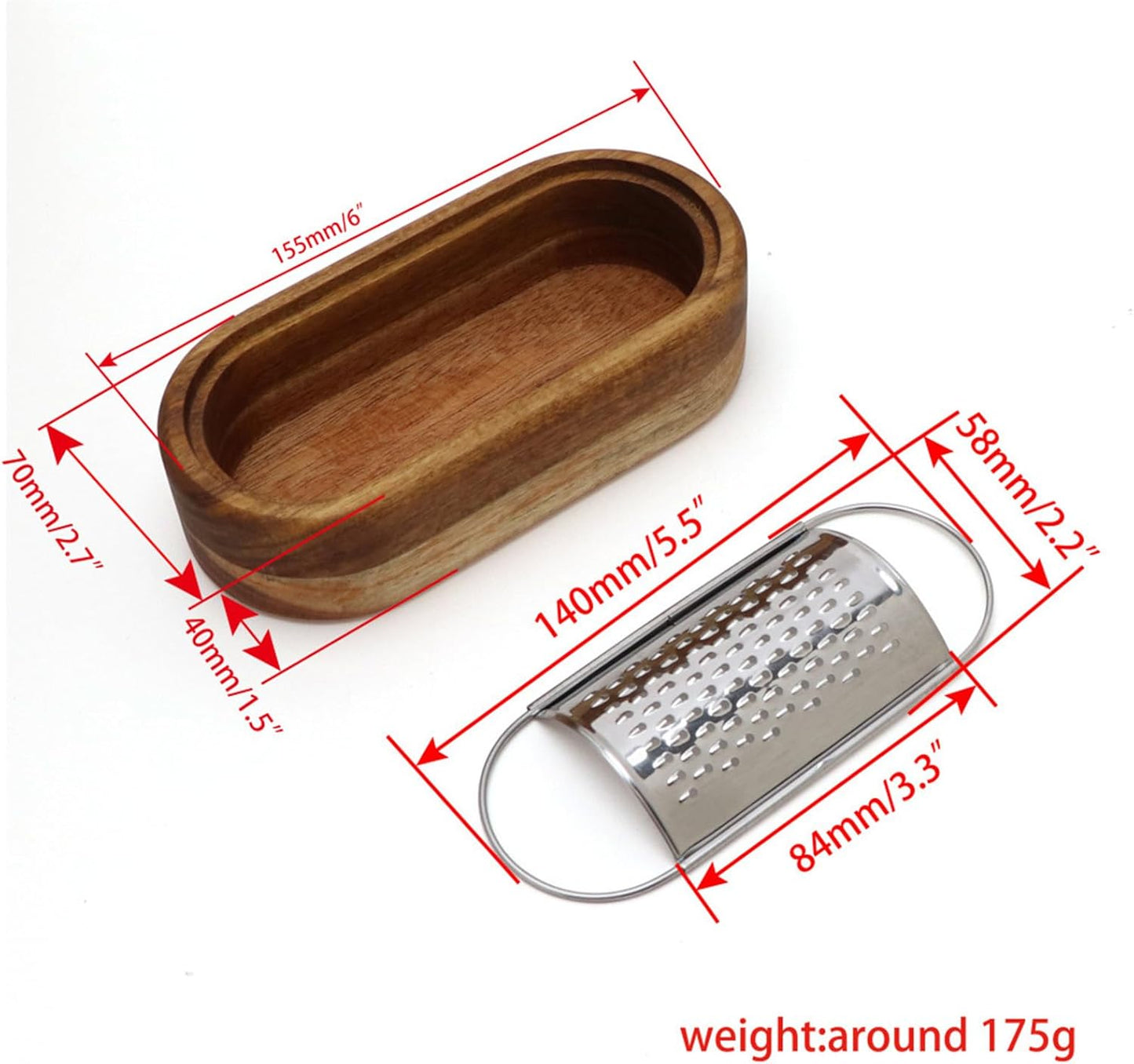 Stainless Steel Cheese Grater With Wood Container Hand Grater Mini Shredder Zester Box Graters for Kitchen