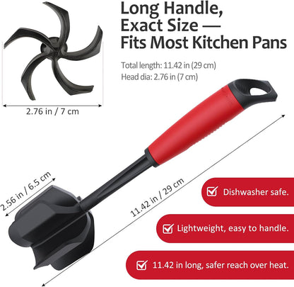 Ourokhome Meat Chopper and Potato Masher, Heat Resistant Nylon Ground Beef Smasher for Hamburger, 5 Curved Blades Nonstick Mixer & Stirrer, Practical Kitchen Gadgets, Black
