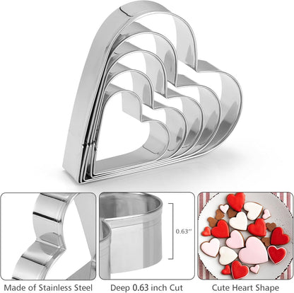 Accmor Measuring Cups & Spoons Set, 10 Pack Plastic Cooking Baking Tools With 5 Pack Stainless Steel Cookie Cutters, Stackable Kitchen Gadgets Nesting Measure Cups Handle for Dry Liquid Ingredients