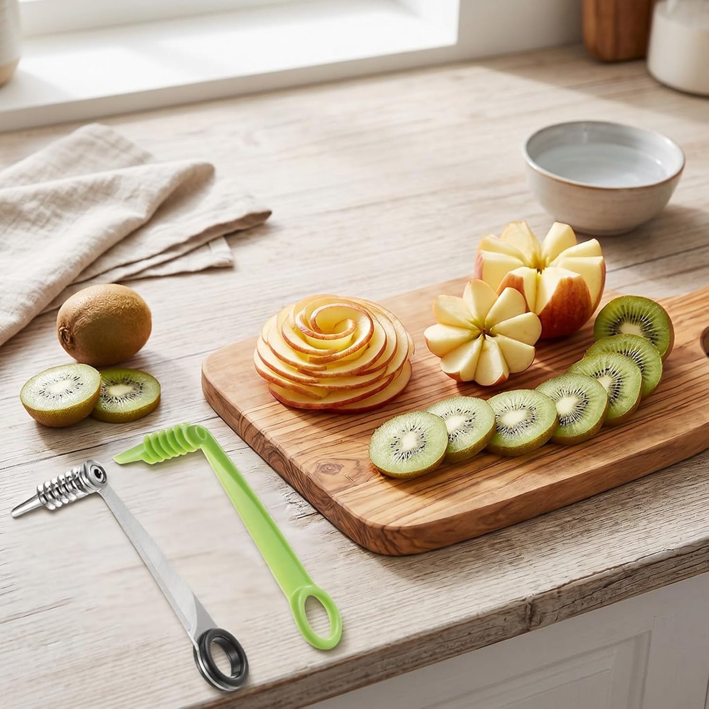 2 Pack Spiral Cutter Knives for Potato Vegetable Spiralizer Plastic Stainless Steel Spiral Knife Manual spiral Cutter for Kitchen Accessories Fruits Carrots Cucumbers Tools Home