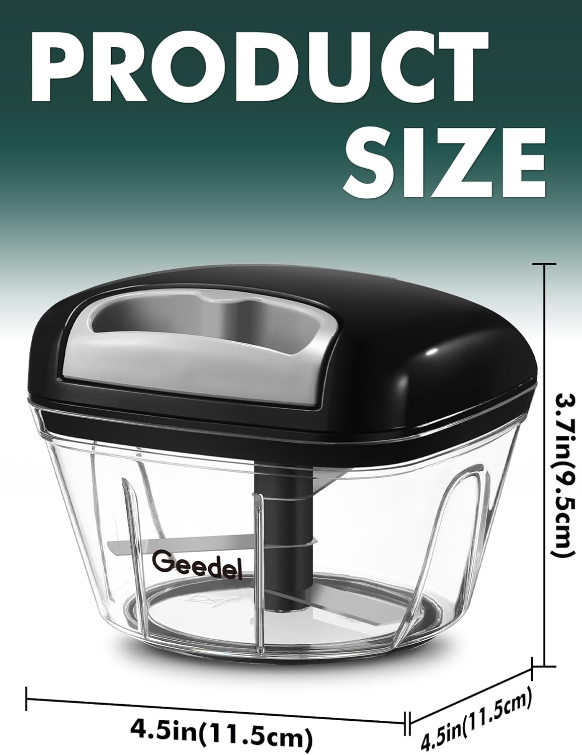 Manual Pull Food Chopper, Hand Pull String Onion Chopper Dicer for Kitchen, Easy Cleaning Food Chopper for Vegetables, Fruits (500 ML)
