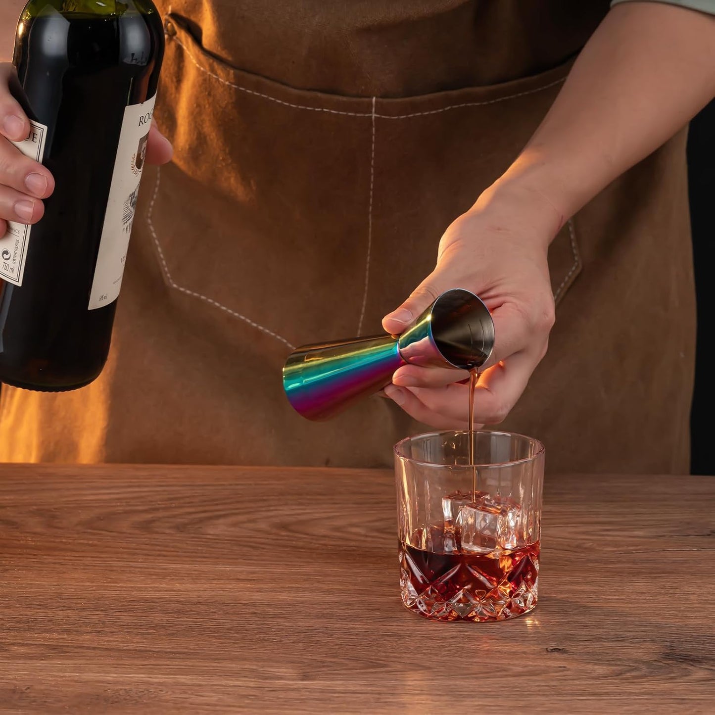 Briout Jigger for Bartending, Double Cocktail Jigger Japanese Premium 304 Stainless Steel Jigger 2 OZ 1 OZ with Measurements Inside