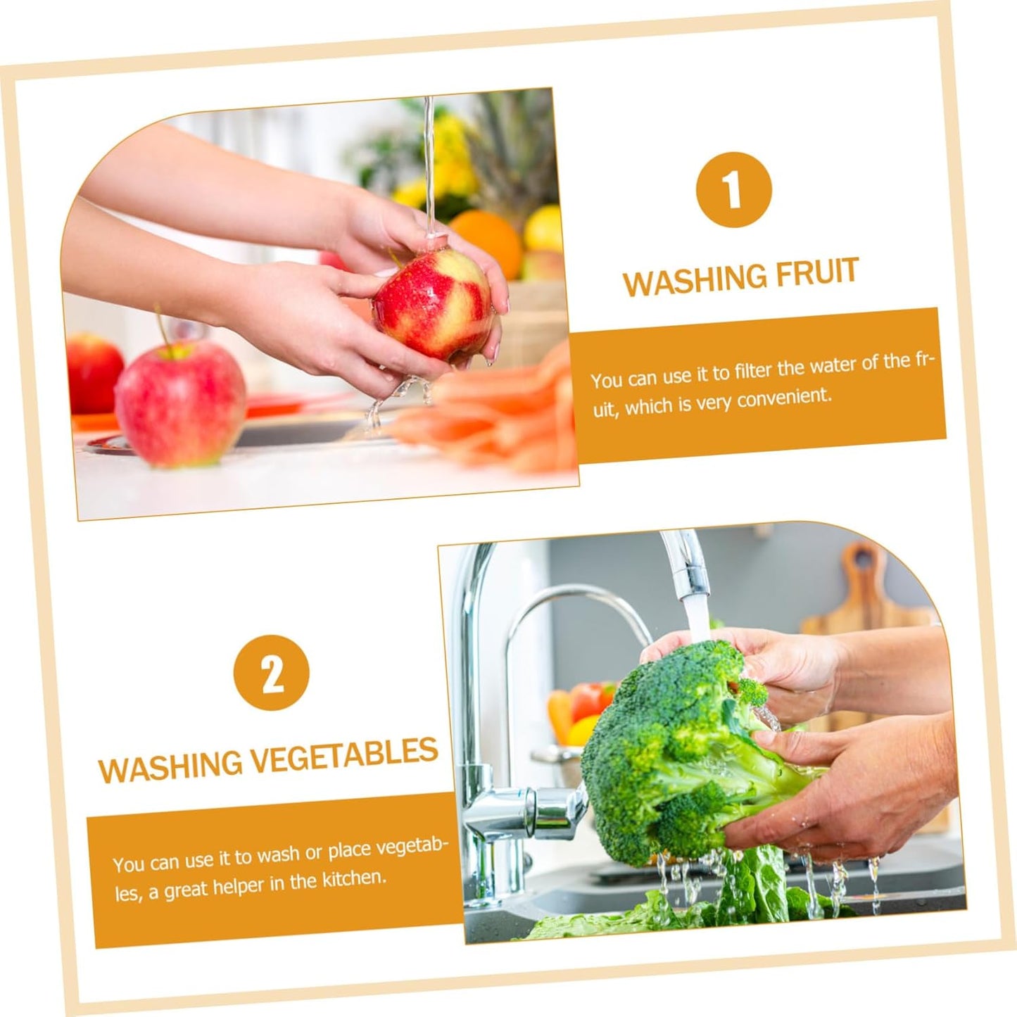 BESTOYARD Vegetable Wash Basket Double Layer Kitchen Colander Bowl 13.38 Inch with Handle for Draining Fruits Salad Pasta Efficient Drainage