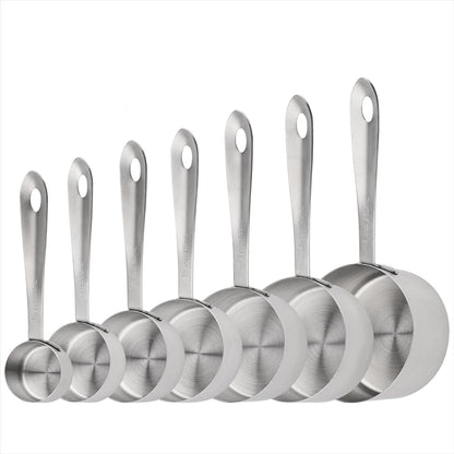 Measuring Cups and Spoons Set, Copper Measuring Cups and Spoons Set for Baking & Kitchen, Stainless Steel Measure Cup and Spoon for Dry &Liquid, Metal 7 Measure Cups&6 Spoons