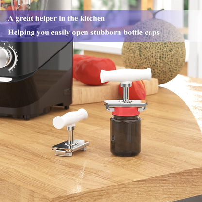 Jar Opener for Seniors with Arthritis & Weak Hands, Easy Twist Jar Openers, Adjustable Multifunctional Jar Lid Opener, Jar Bottle Cap Opener Gripper, Useful Gifts for Elderly/Women/Men (Wood Handle)
