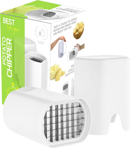 French Fry Cutter Natural Cut Rapid Slicer Vegetable Dicer Potato Tool Food Dicer Veggie Dicer Chopper Veg Chopper White