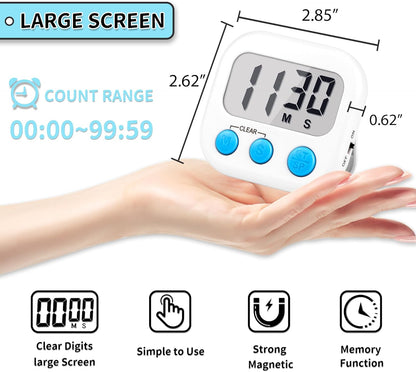 Timer for Kids Teachers Supplies Digital Kitchen Timers for Cooking Large Magnetic Classroom Timer 2Pack-Blue Green