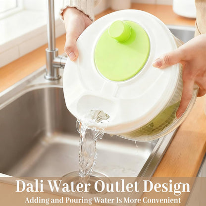 Salad Spinners Best Rated Lettuce Spinner Vegetable Washer 2-in-1 Quick Dehydration, Slicing and Shredding