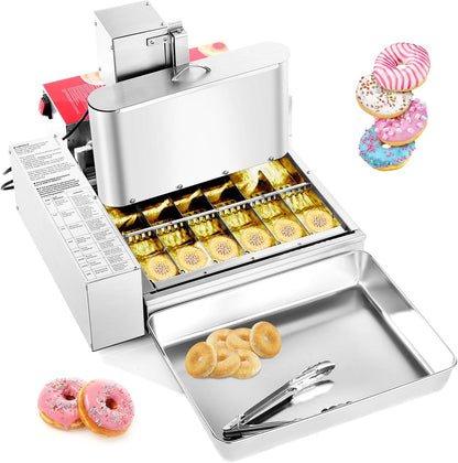 VEVOR Donut Depositor, Large Capacity Manual Donuts Dropper, 304 Stainless Steel Commercial Batter Dispenser, 6 Thicknesses Adjustment Doughnut Hopper with Stand, For Restaurant Cafe Bakery Kitchen
