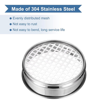 PATIKIL 220 Mesh(0.0385mm) Lab Sieve, 5.9"(15cm) Diameter Sifting Screen 304 Stainless Steel Wire Cloth Fine Mesh Sieve for Industrial Laboratory Home Soil Sifter Dry Sift Screens Hash - Colors A