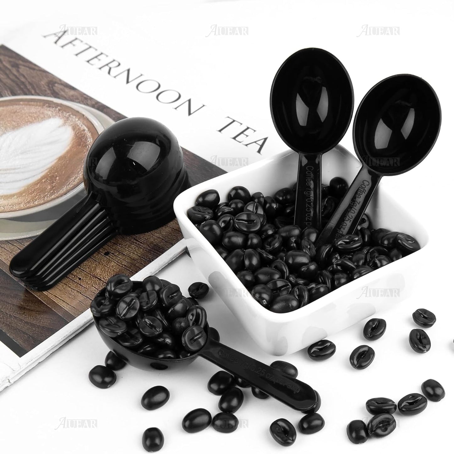 AUEAR, 5 Pack Tablespoon Coffee Scoop Plastic Measuring for Milk Powder Fruit Seed Spices