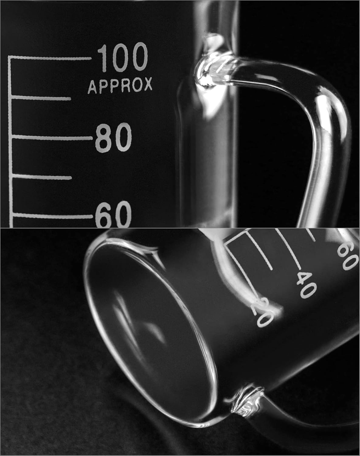 QWORK 500ml Beaker Mug with Handle, Borosilicate Glass Measuring Cup