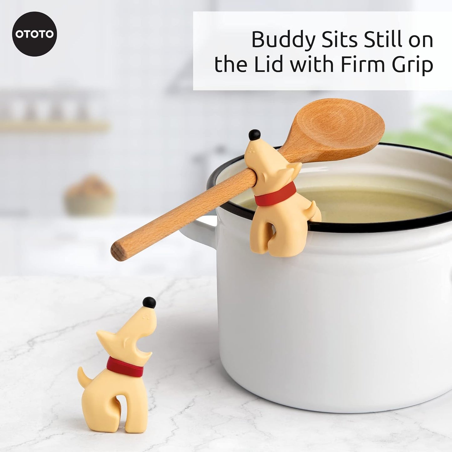 OTOTO Red The Crab Silicone Utensil Rest - Kitchen Gifts, Silicone Spoon Rest - Heat-Resistant Kitchen - Steam Releaser, Chopstick Rests & Holders