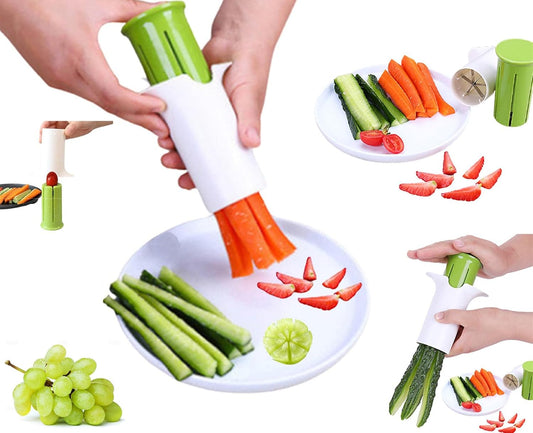 Vegetable Slicer Fruit Cutter for Cucumber, Strawberry, Carrot, Potato | Easy Salad Maker, Cheese Grater for Kitchen | Creative Multi-Function Manual Food Chopper