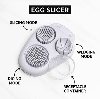 Egg Slicer for Hard Boiled Eggs – 3 in 1 Heavy Duty Stainless Steel Cutter, 3 Ways to Slice, Egg Dicer, Egg Chopper, Boiled Slicer, OXO Egg Slicer Alternative, Metal Egg Cutter