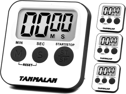 Tanmalan Kitchen Timer for Cooking Loud Alarm, Large Display, Auto Memory Loud Alarm, Large Display,Big Button，for Kids for Teacher Classroom Must Haves,Count Down-up,Easy to use (6.0-Grey)