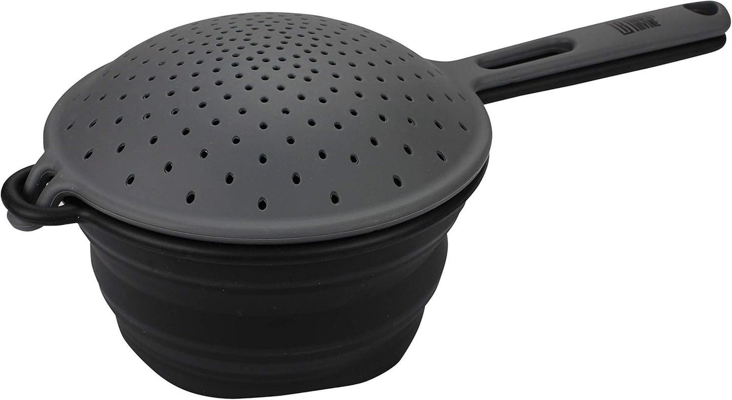 Cambridge Robert Irvine 2-in-1 Collapsible Colander, 0, BLACK