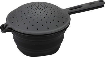 Cambridge Robert Irvine 2-in-1 Collapsible Colander, 0, BLACK