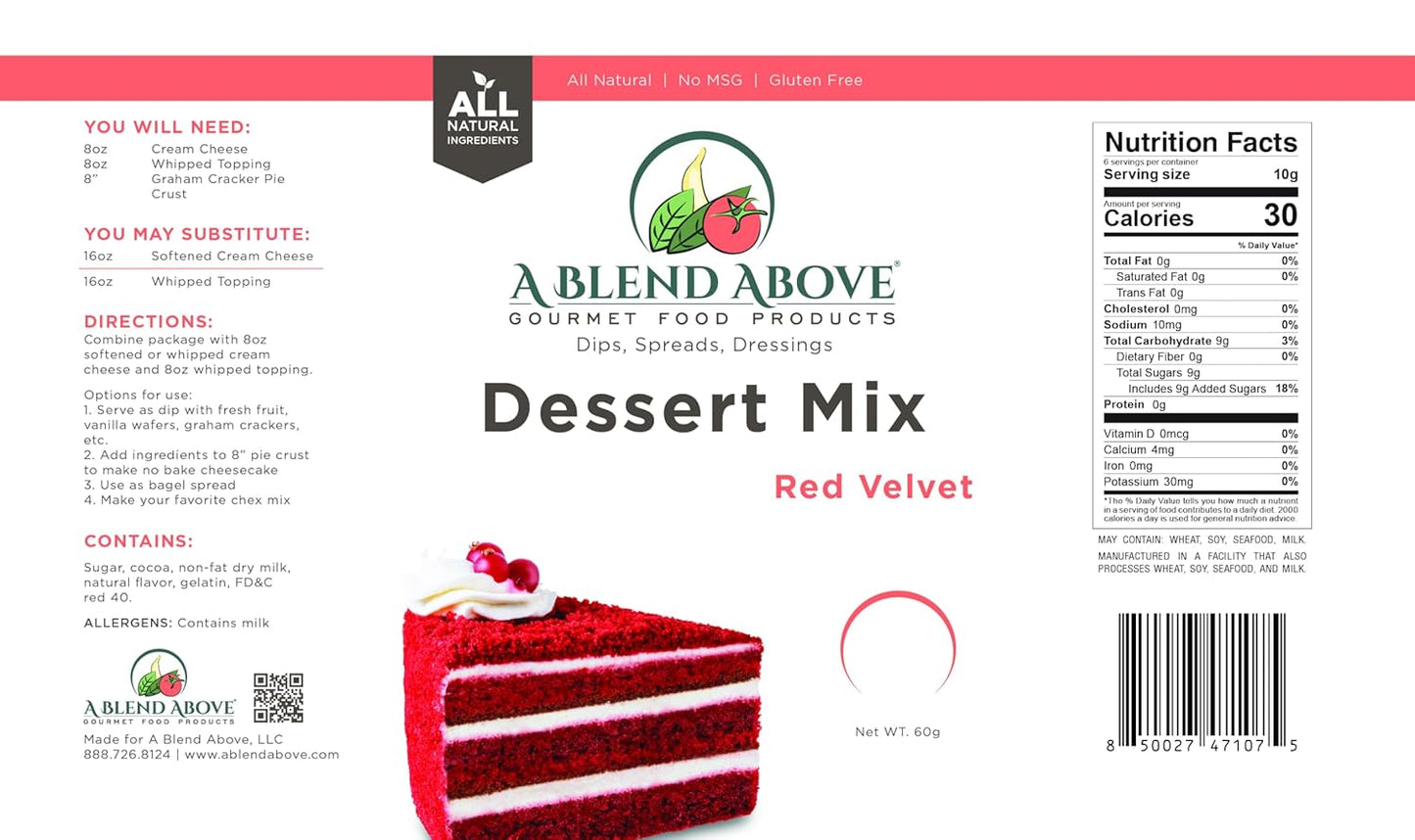 A Blend Above Banana Cream No-Bake Dessert Mix, 3 Pack, No-Bake Cheesecake, Fruit Dip, Dessert Mix, Bagel Topping, Frosting, Cheesecake Filling, Quick and Easy to Make, Makes 16 Ounces, Cream Cheese,