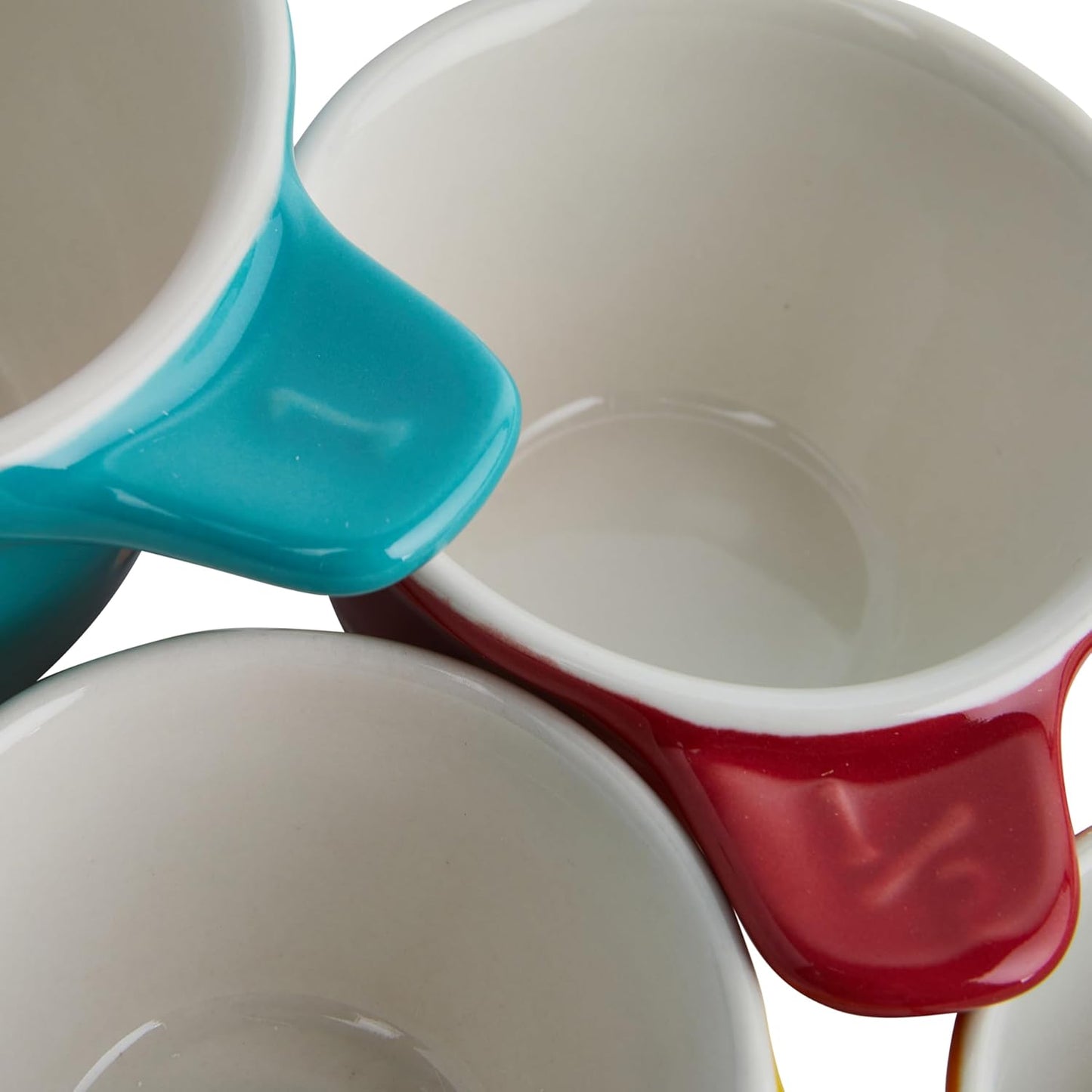 Creative Co-Op Ceramic Measuring Cup, Set of 4, Black and White