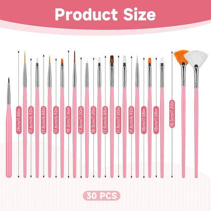SHENLIU 30 PCS Cake Decorating Brushes, Food Paint Brushes Cookie Paint Detail Brush Fondant Cookie Icing Pastry Brush Baking Cake Decorating Tools for DIY Painting Baking(Pink + Black)
