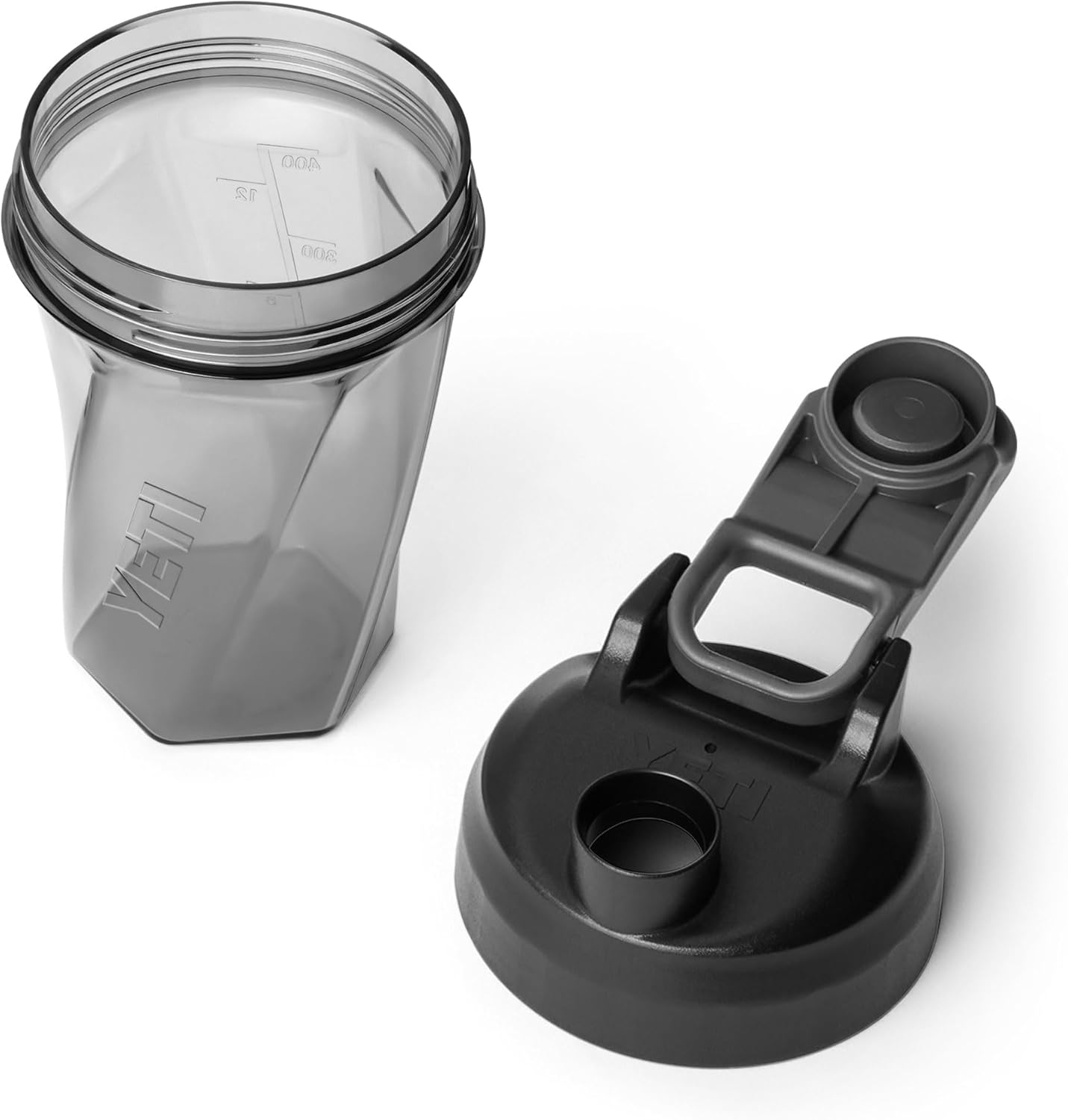 YETI Yonder Helimix Vortex Blender Shaker Bottle Holds up to 20oz | No Blending Ball or Whisk | USA Made | Portable Pre Workout Whey Protein Drink Shaker Cup | Dishwasher Safe, Clear