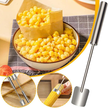 Corn Kernel Remover Tool - Stainless Steel Corn Peeler with Ergonomic Handle, Quick & Safe Corn Stripper for Home Kitchen, BBQ, Restaurants - Dishwasher Safe & Rust-Proof