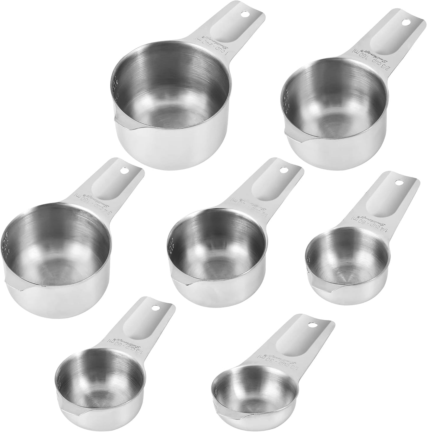 Measuring Cups and Spoons Set, Copper Measuring Cups and Spoons Set for Dry & Liquid, Metric&US 7 Stainless Steel MeasureR Cup&9 Spoon Leveler & Measure Enquivalents for Kitchen & Baking