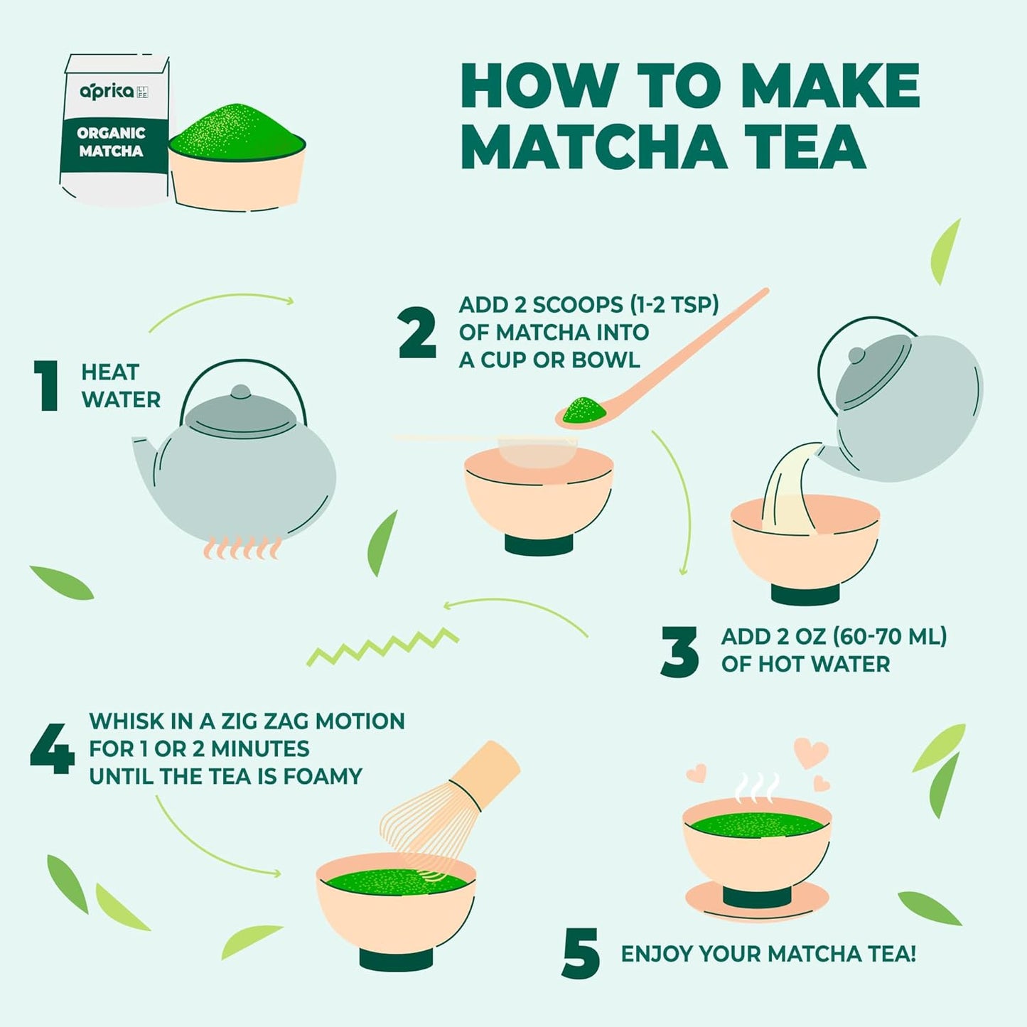 Aprika Life Matcha Bamboo Whisk Set with Holder | 100 Prong Chasen, Bamboo Scoop & Glass Whisk Holder | Matcha Whisk and Holder Starter Kit