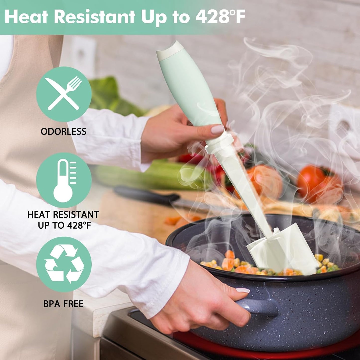 Upgrade Meat Chopper, Heat Resistant Meat Masher for Hamburger, Ground Beef Smasher, Nylon Hamburger Grinder Utensil for Ground Beef, Non Stick Mix Ground Chopper, Mix and Chop Potato Masher Tool