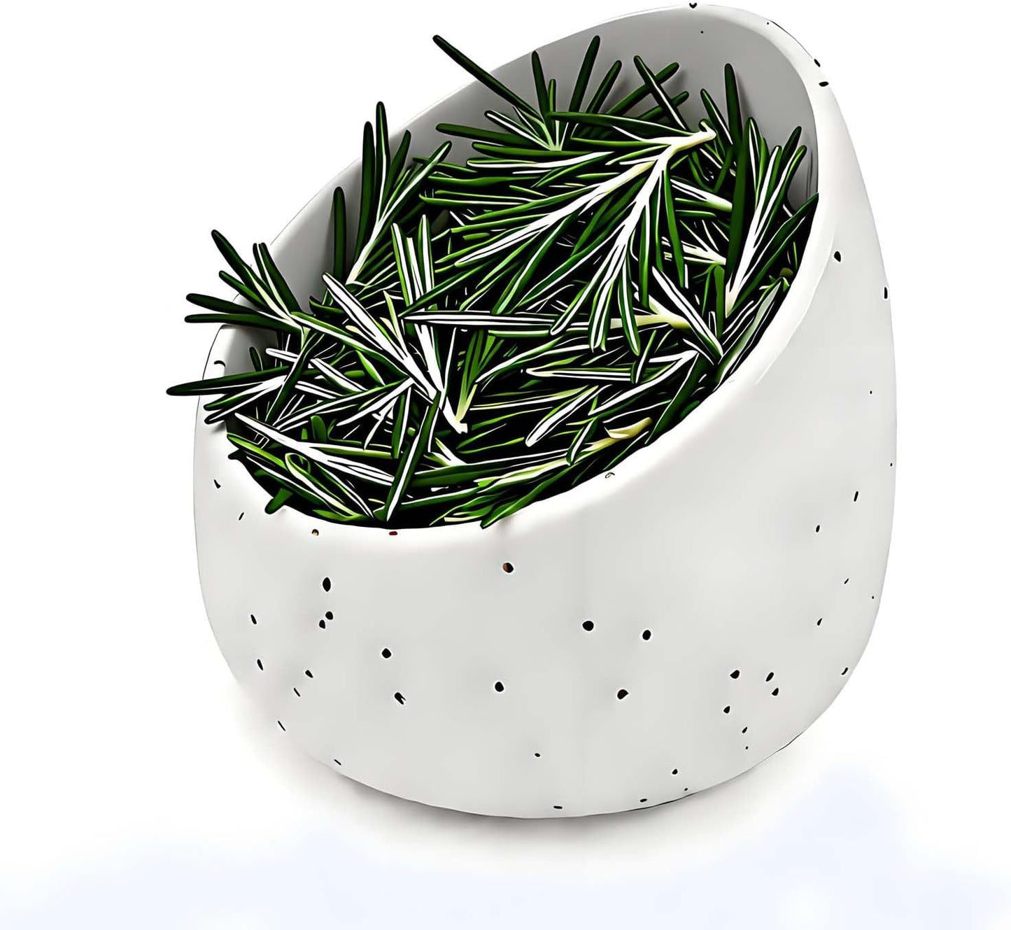 Pottery Herb Stripper Bowl Handmade Green Glazed Ceramic Kitchen Gadget with Four Sizes Holes for Rosemary Parsley Basil Kale Detach Leaves from Stem