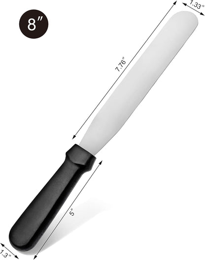 New Star Foodservice Straight Icing Spatula, 12 Inch Blade, 17 Inch Overall, Bakery-Grade Stainless Steel Cake Frosting Spatula