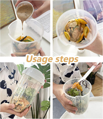 Fresh Salad Cup Salad Dressing Container to Go Salad Meal Shaker Salad Dressing Holder for Lunch Green, salad dressing shaker